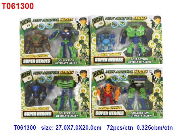 产品货号: t061300         : ben10公仔 变形金刚4款 产品包装: 开窗