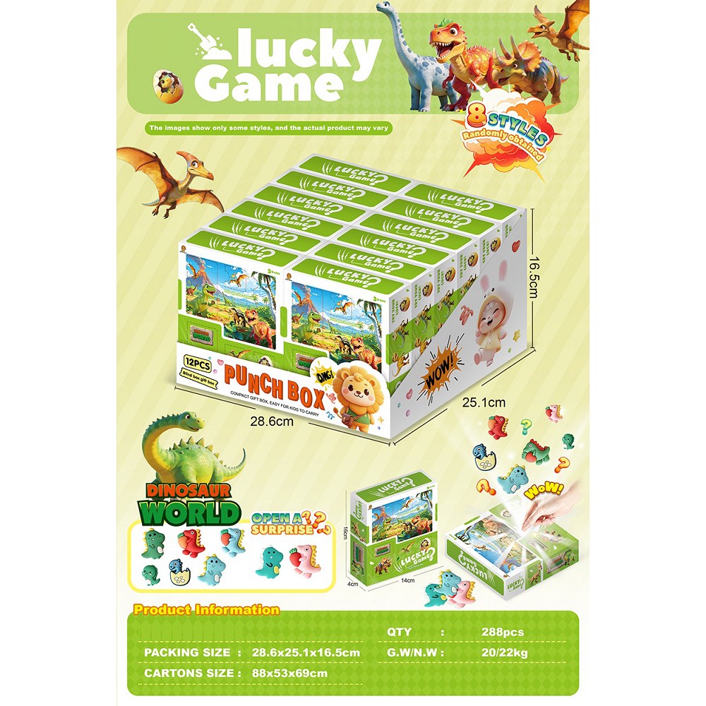 Cartoon dino surprise display box